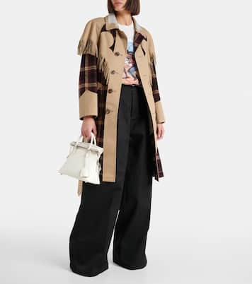 Fringed checked trench coat | Maison Margiela