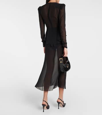 Vestido midi de georgette de seda | Alessandra Rich