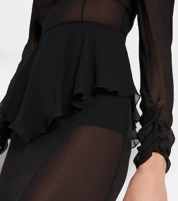 Vestido midi de georgette de seda | Alessandra Rich