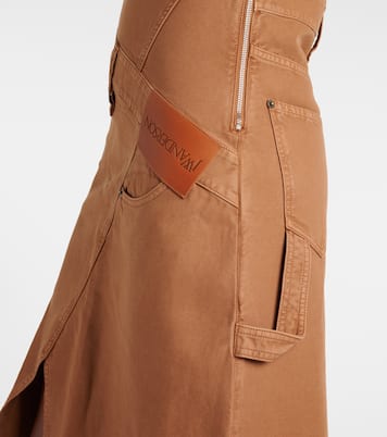 Vestido midi asimétrico de algodón | JW Anderson