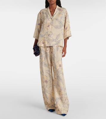 Pantalon ample à fleurs | Dries Van Noten