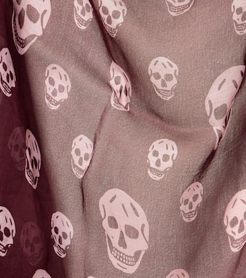 Foulard Skull in seta con frange | McQueen