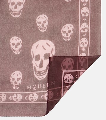 Foulard Skull in seta con frange | McQueen