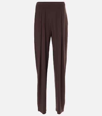 Pleated high-rise tapered pants | Norma Kamali