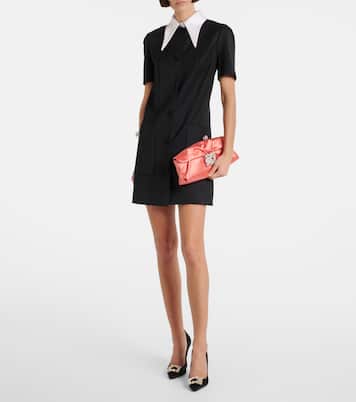 Clutch Efflorescence in raso con cristalli | Roger Vivier