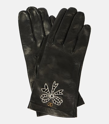Bestickte Handschuhe VLogo Signature aus Leder | Valentino Garavani