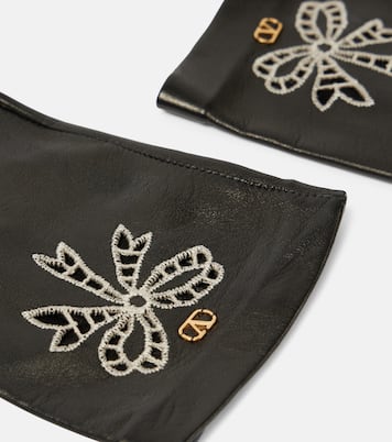 Bestickte Handschuhe VLogo Signature aus Leder | Valentino Garavani