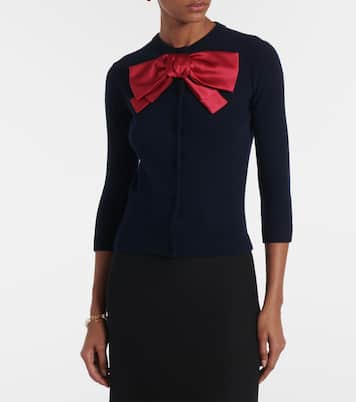 Cardigan in lana con fiocco | Valentino