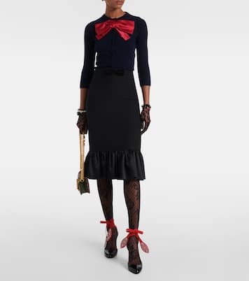 Cardigan in lana con fiocco | Valentino