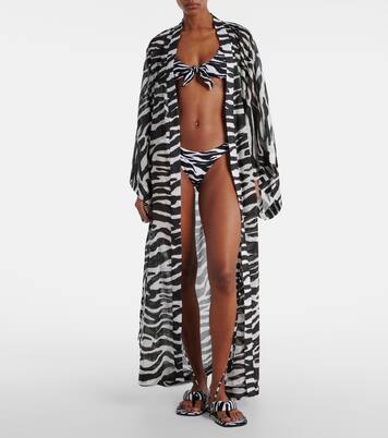 Zebra-print cotton muslin kaftan | The Attico