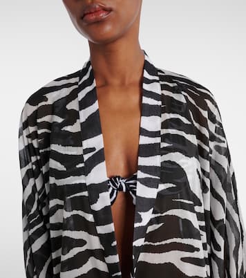 Zebra-print cotton muslin kaftan | The Attico