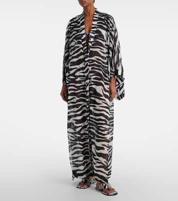 Zebra-print cotton muslin kaftan | The Attico