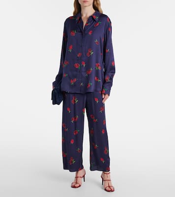 Mindy printed twill wide-leg pants | Khaite