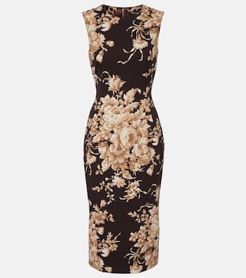 Floral silk-blend charmeuse midi dress | Dolce&Gabbana