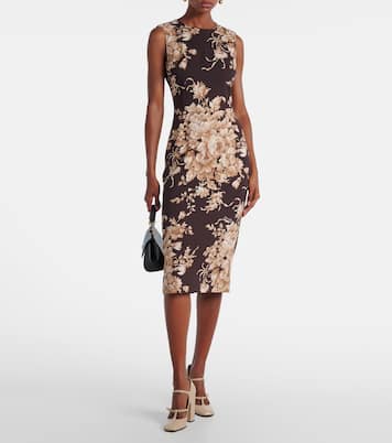 Floral silk-blend charmeuse midi dress | Dolce&Gabbana