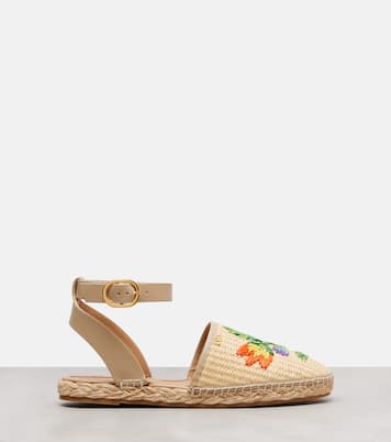 Bribri embroidered raffia espadrilles | Valentino Garavani
