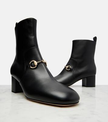 Horsebit leather ankle boots | Gucci