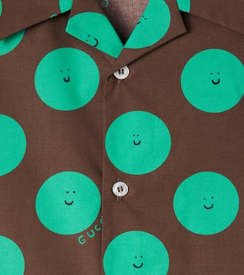 Camicia in popeline di cotone con stampa | Gucci Kids
