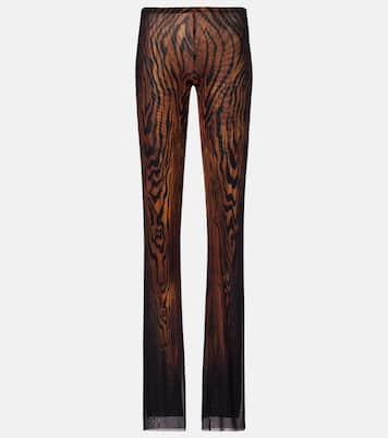 Wood trompe l'œil tulle straight pants | Jean Paul Gaultier