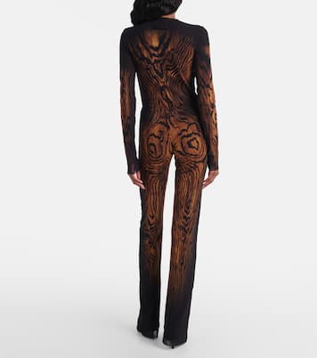 Wood trompe l'œil tulle straight pants | Jean Paul Gaultier
