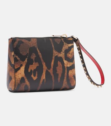 حقيبة باوتش من الجلد بطبعات الفهد Cabata Small | Christian Louboutin
