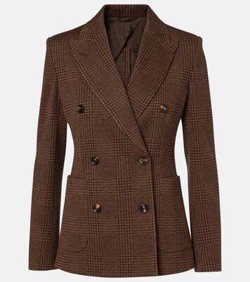 Zulma plaid cotton and wool-blend blazer | Max Mara