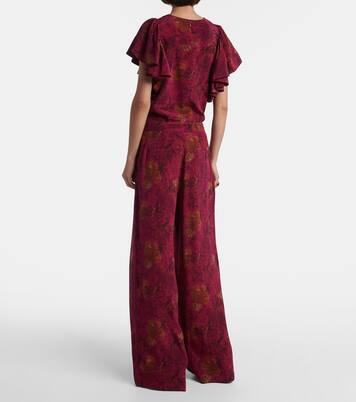 Pantalones anchos Aviva de crepé de china de seda | Ulla Johnson