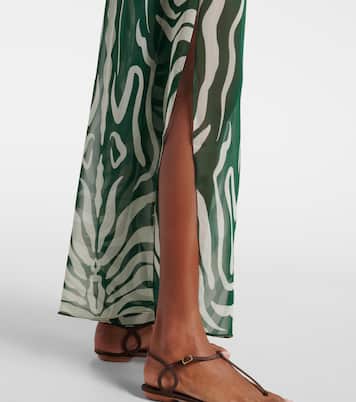 Printed sheer wide-leg pants | Johanna Ortiz