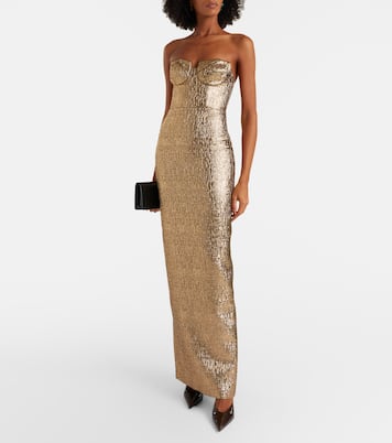Lamé jacquard bustier gown | Roland Mouret