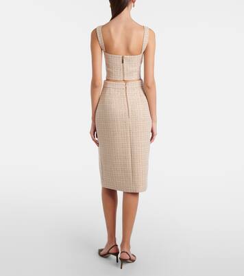 Midirock aus Tweed mit Pailletten | Elie Saab