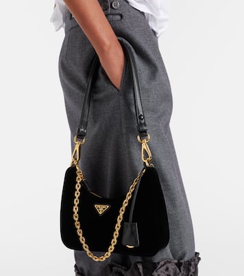 Prada Re-Edition Mini velvet shoulder bag | Prada