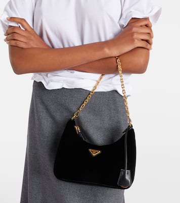 Prada Re-Edition Mini velvet shoulder bag | Prada