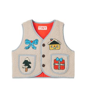 Embroidered padded teddy vest | Tinycottons