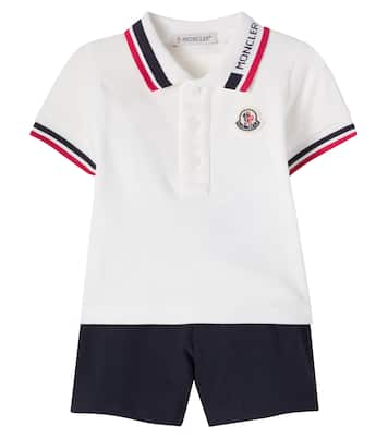 Baby cotton-blend polo shirt and shorts set | Moncler Enfant