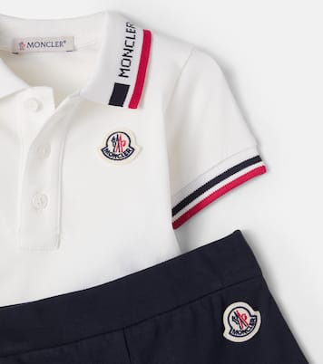 Baby cotton-blend polo shirt and shorts set | Moncler Enfant