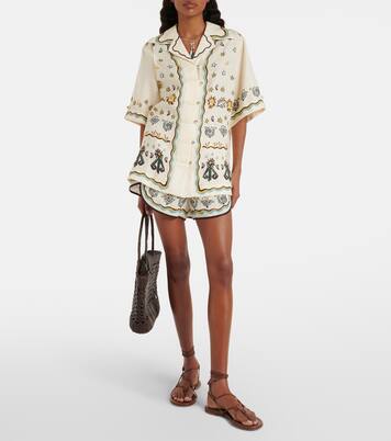 Antoinette printed linen shirt | Alémais