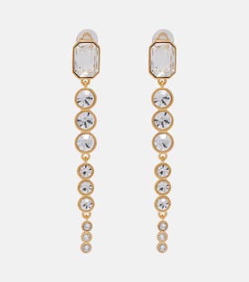 Crystal-embellished clip-on earrings | Oscar de la Renta