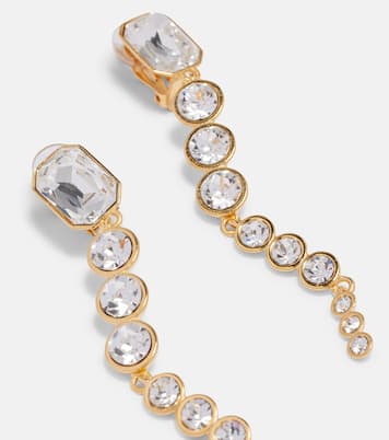 Crystal-embellished clip-on earrings | Oscar de la Renta
