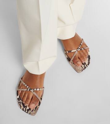Biarritz snake-effect leather sandals | Paris Texas