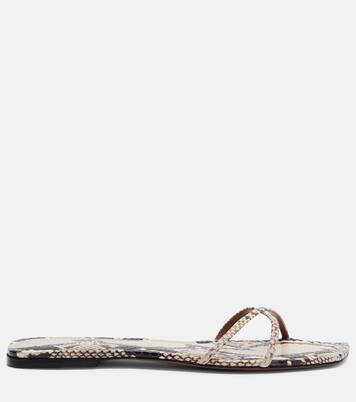 Biarritz snake-effect leather sandals | Paris Texas