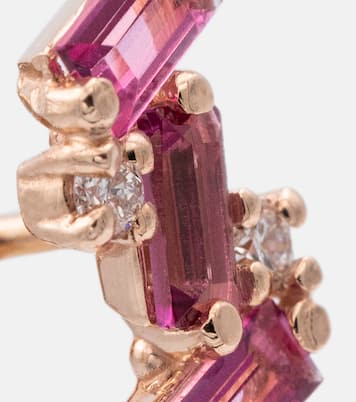 Boucles d'oreilles en or rose 14 ct, topazes et diamants | Suzanne Kalan