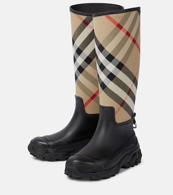 House Check rubber rain boots | Burberry