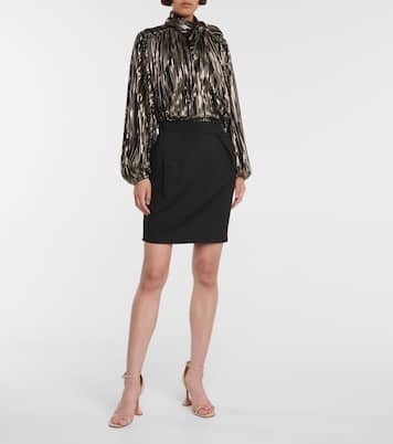 Metallic tie-neck blouse | Alexandre Vauthier