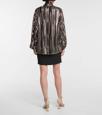 Metallic tie-neck blouse | Alexandre Vauthier