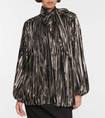 Metallic tie-neck blouse | Alexandre Vauthier