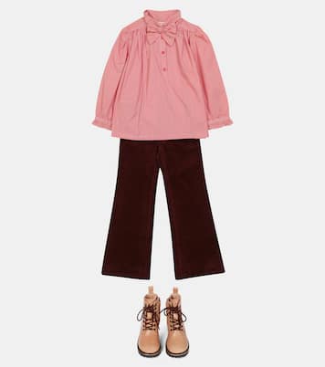 Folsom striped cotton blouse | Caramel