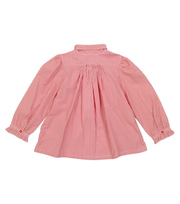 Folsom striped cotton blouse | Caramel