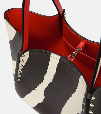 Cabarock Small zebra-print leather tote | Christian Louboutin