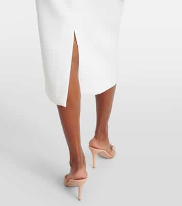 Bridal Amore off-shoulder crêpe midi dress | Rebecca Vallance