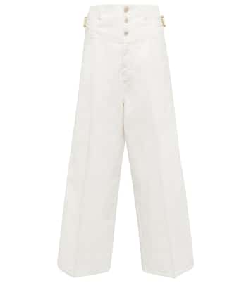 Jeans anchos de tiro alto cropped | Etro